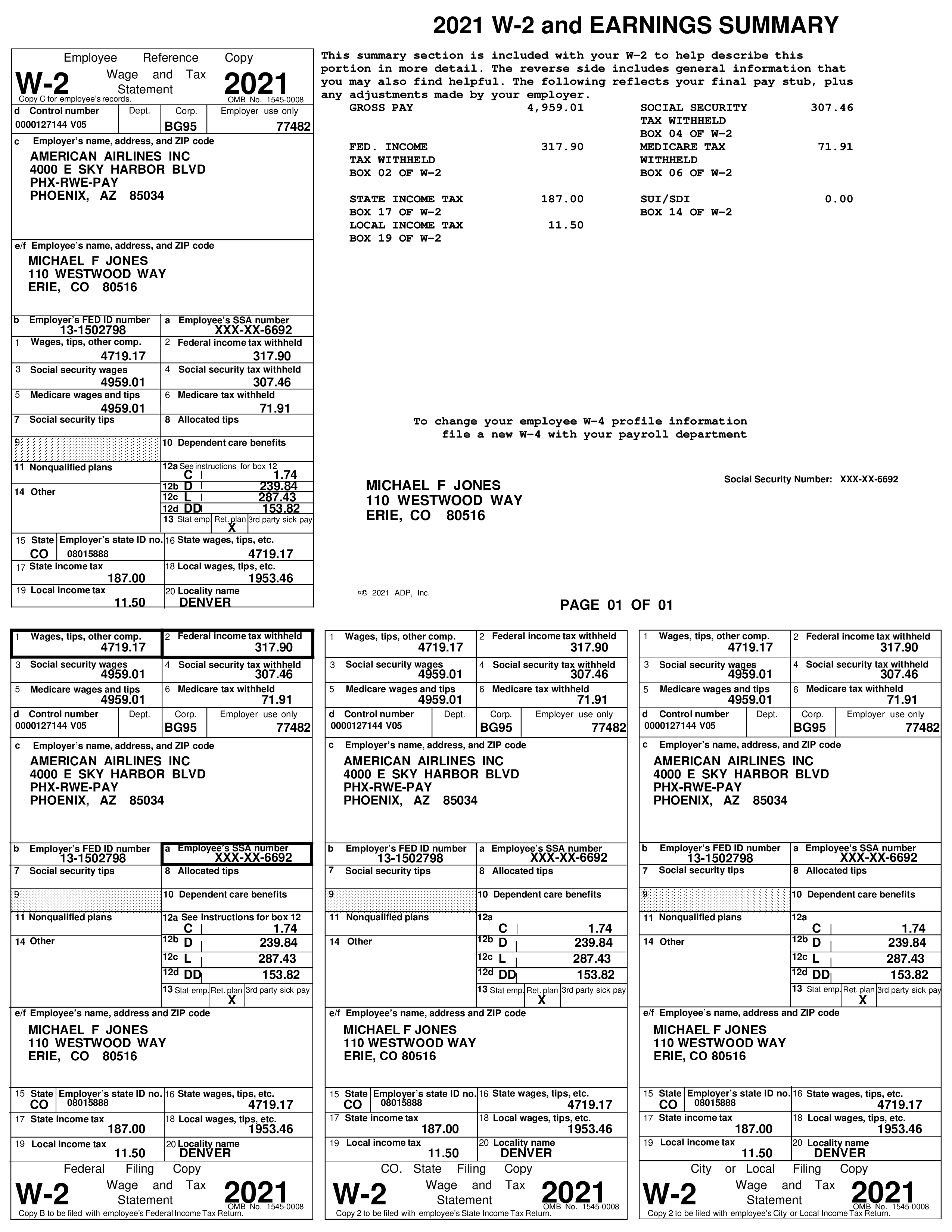 ADP W2 2021 Template