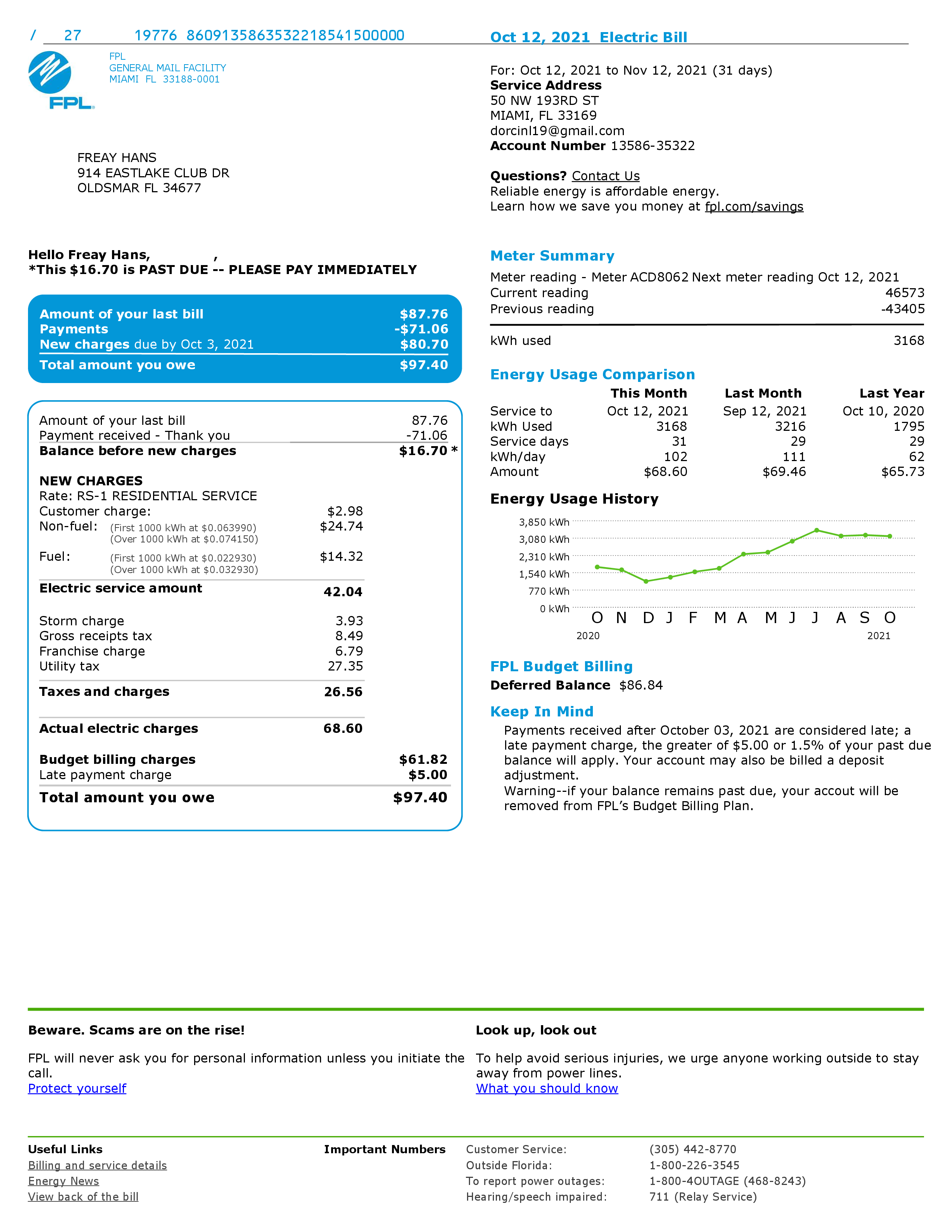 Power Bill Invoice Template