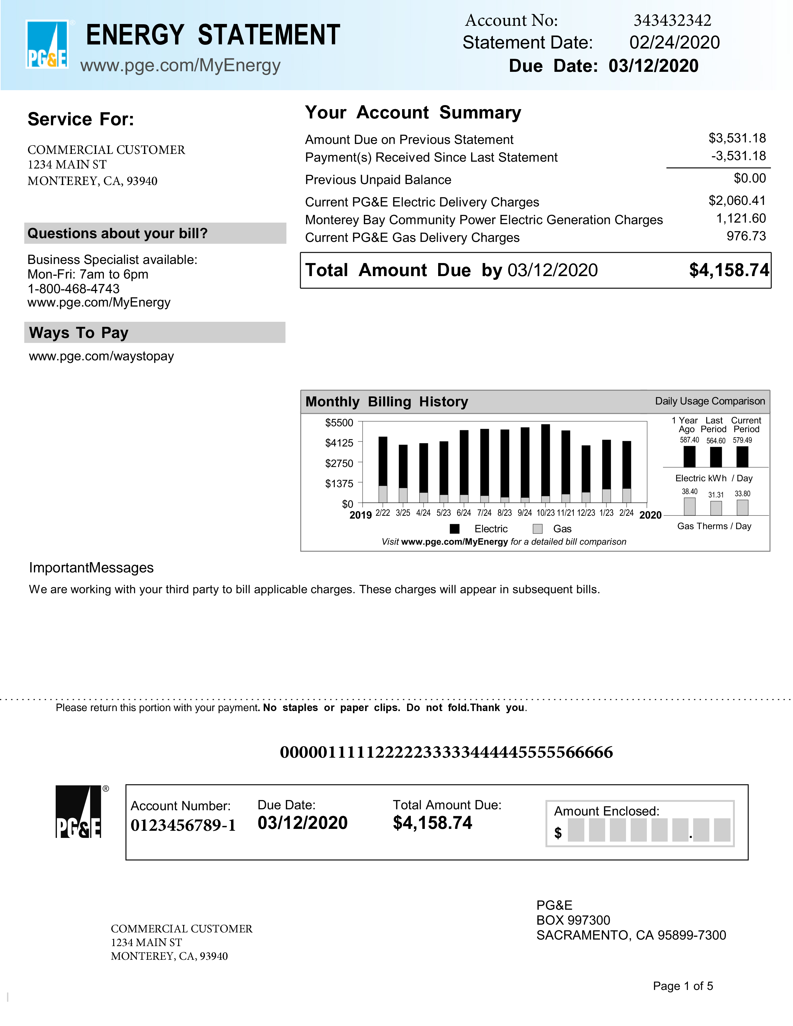 Energy Bill Invoice Template