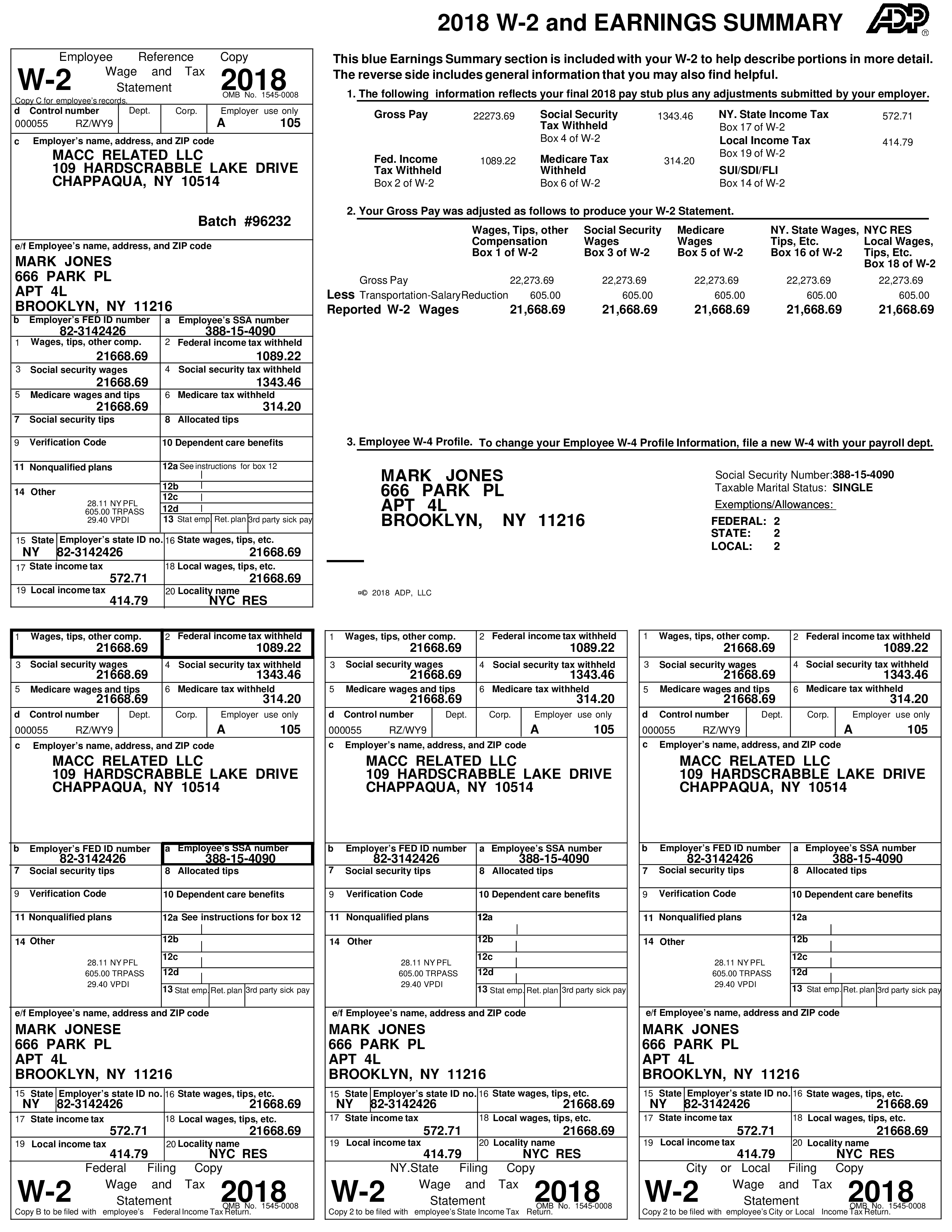 ADP W2 2018 Template