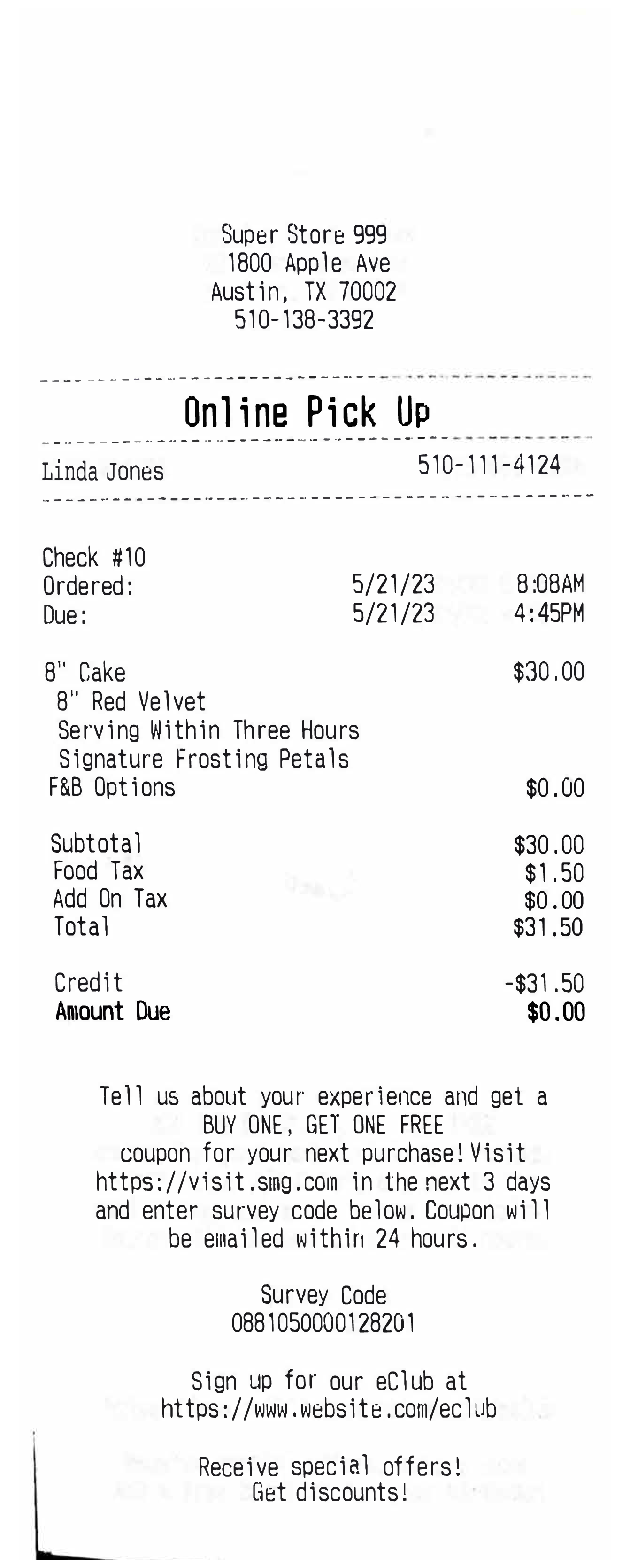 Credit Card receipt template 02